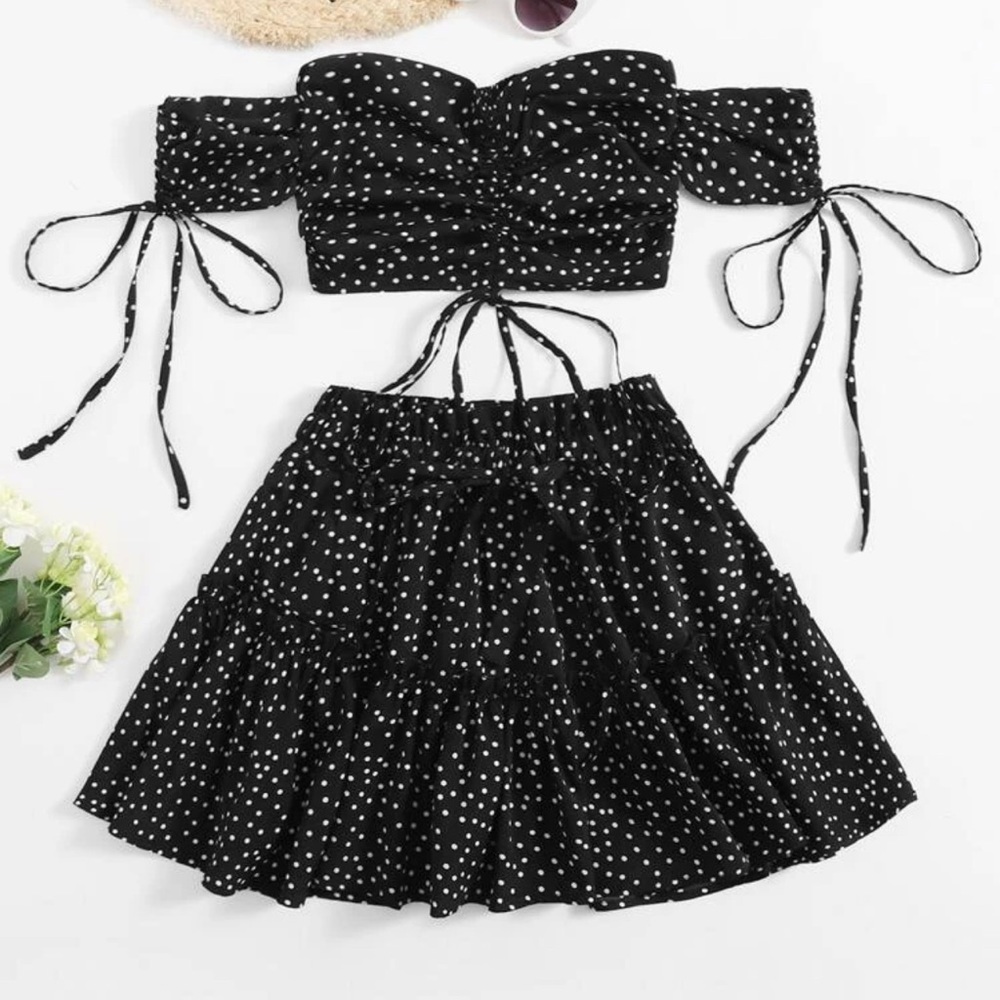 Polkadot skirt set